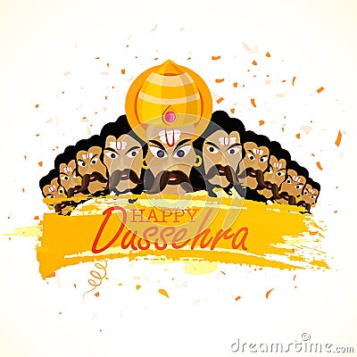 Angry Ravana for Happy Dussehra celebration. Stock Photo