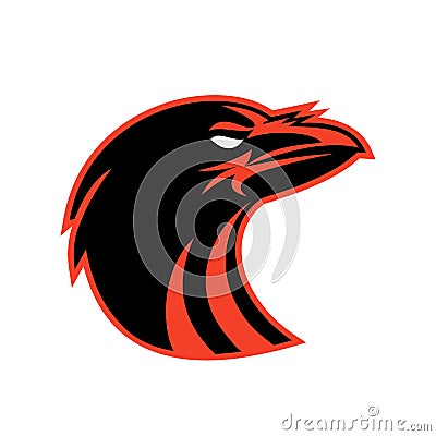 Angry Raven Head Icon Vector Illustration
