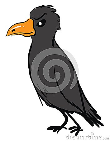 Angry raven, illustration, vector Vector Illustration