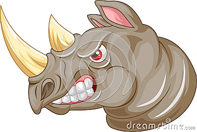 Angry rhino cartoon character Vector Illustration