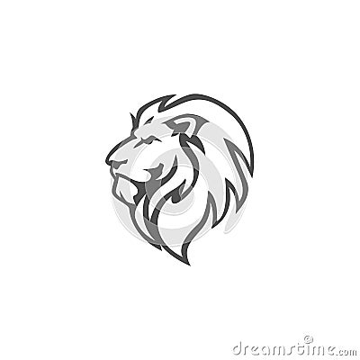 Angry, Roar Lion Head, Black And White, Vector Logo Design, Illustration Vector Illustration