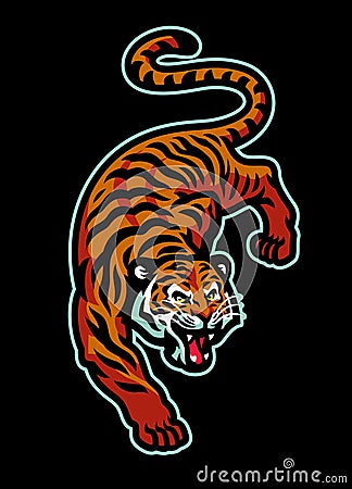 Angry Roaring Tiger Mascot Logo Vector Illustration