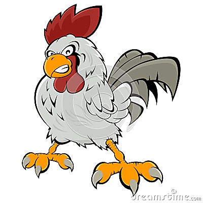 Angry rooster Vector Illustration