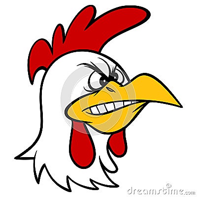 Angry Rooster Vector Illustration