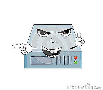 Angry Router cartoon Cartoon Illustration