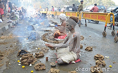 Angry Sadhu Monk Editorial Stock Photo