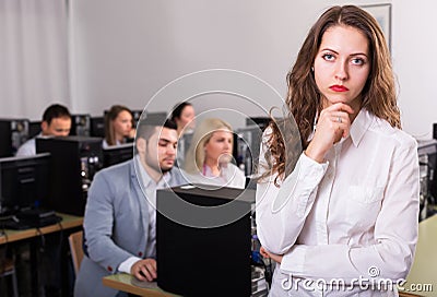 Angry sales department manager displeased Stock Photo