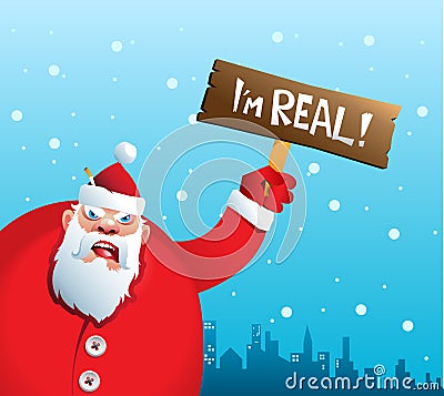 Angry Santa Claus Cartoon Illustration