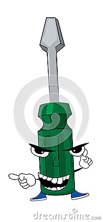 Angry screwdriver cartoon Cartoon Illustration