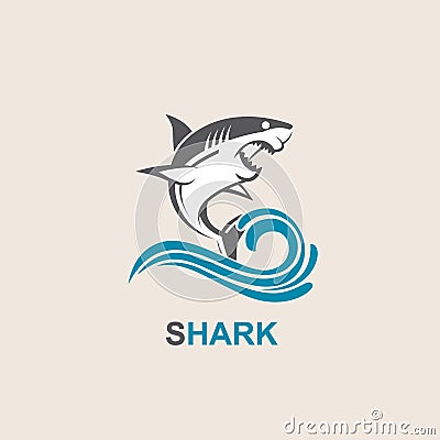 Angry shark icon Vector Illustration