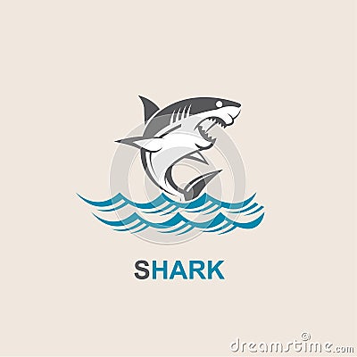 Angry shark icon Vector Illustration