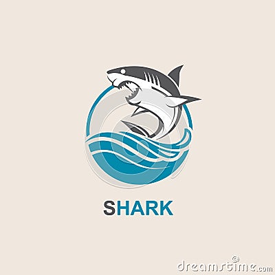 Angry shark icon Vector Illustration