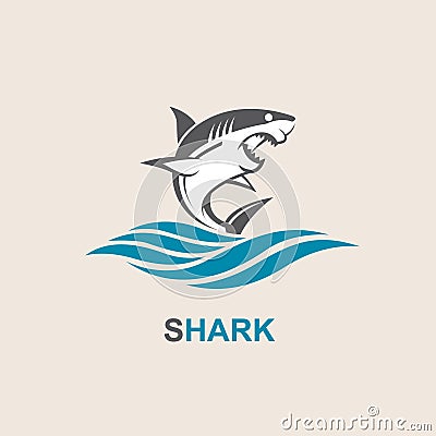 Angry shark icon Vector Illustration