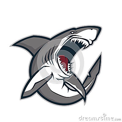 Angry shark mascot Vector Illustration