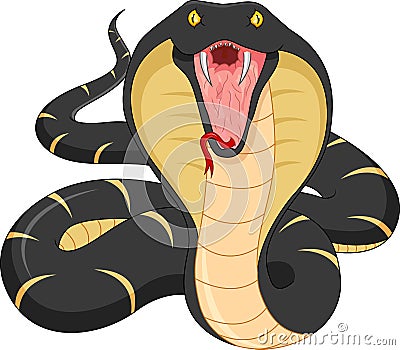 Angry snake cartoon Vector Illustration