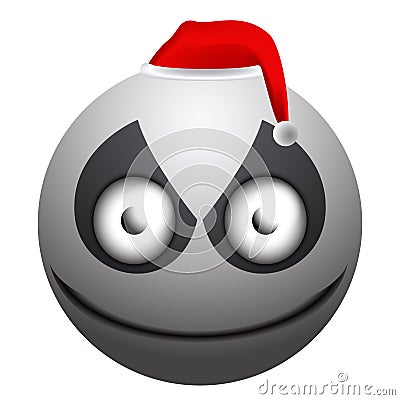 Angry snowman emoji Vector Illustration