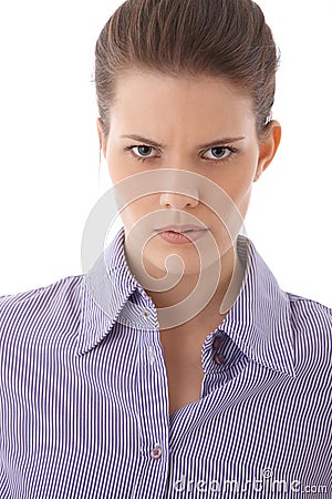 Angry strict woman portrait Stock Photo
