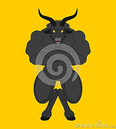 Angry Strong goat. Evil goat. wicked animal. vector illustration Vector Illustration