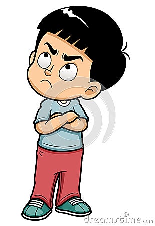 Angry teenage boy Vector Illustration