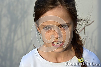 Angry teenager girl Stock Photo