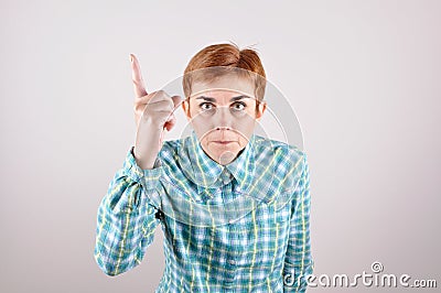 Angry threatening woman Stock Photo