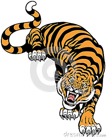 Angry tiger Vector Illustration