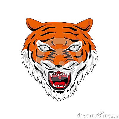 Angry tiger head logo mascot design vector Vector Illustration