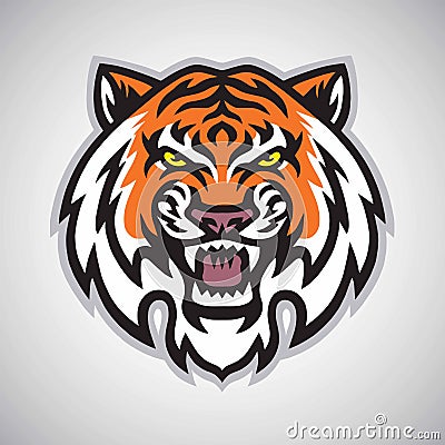 Angry Tiger Head Logo Vector Mascot Illustration Vector Illustration