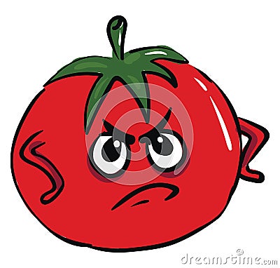 Angry tomato vector illustartion Vector Illustration