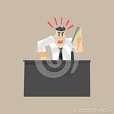 Angry Top Manager Vector Illustration