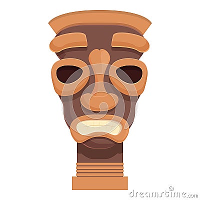 Angry totem icon cartoon vector. Maya alaska Vector Illustration