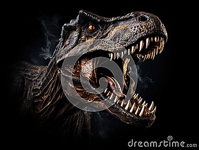 Angry tyrannosaurus head Cartoon Illustration