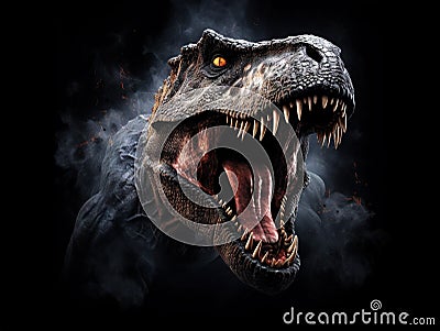 Angry tyrannosaurus head Cartoon Illustration