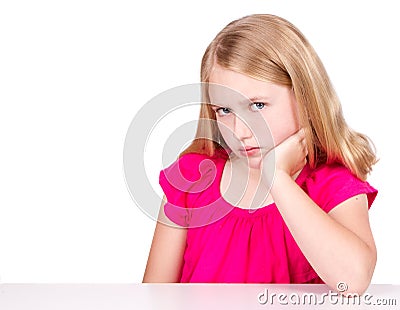Angry or upset child or pre-teen Stock Photo