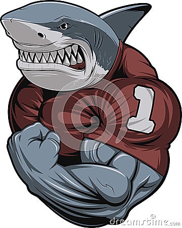 Angry white shark Vector Illustration