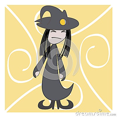 The angry Witch Cartoon Illustration