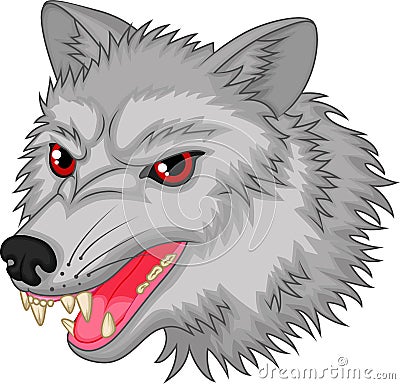 Angry wolf cartoon character Vector Illustration