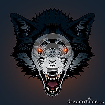 Angry wolf illustration Cartoon Illustration