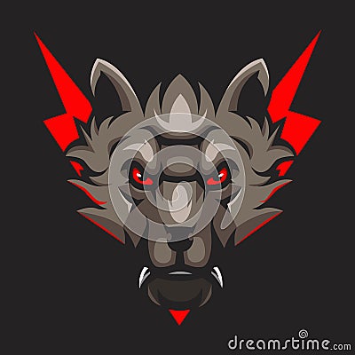 Angry Wolf Mascot Logo Vector Illustration