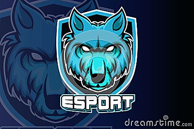 Angry wolves mascot for sports and e sports logo Vector Illustration