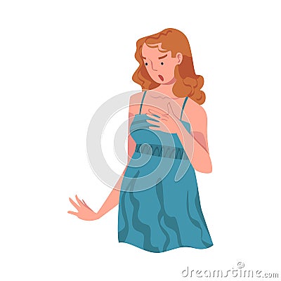 Angry Woman Arguing Having Conflict with Somebody Vector Illustration Vector Illustration