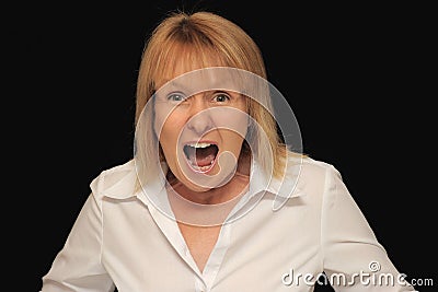 Angry woman shouting Stock Photo