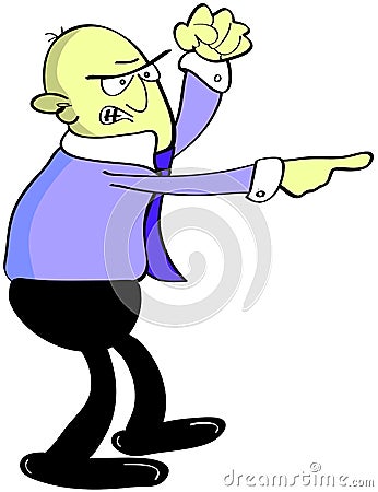 Angry worker pointing Vector Illustration