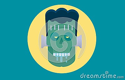 Angry zombie character. Halloween poster Vector Illustration