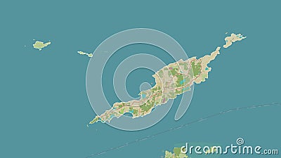 Anguilla outlined. Topo Humanitarian Stock Photo