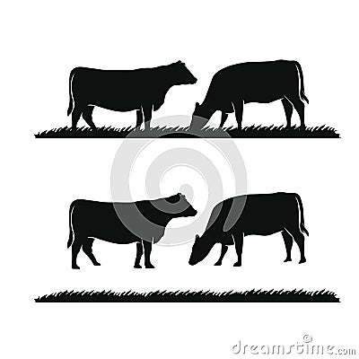 Vintage Cattle / Beef logo design inspiration vector Vector Illustration