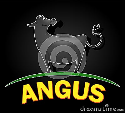 Angus cow logo design Vector Illustration