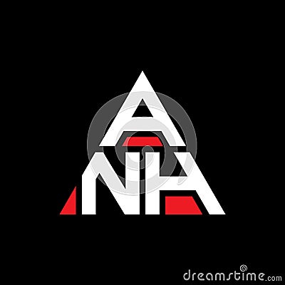 ANH triangle letter logo design with triangle shape. ANH triangle logo design monogram. ANH triangle vector logo template with red Vector Illustration