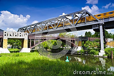 Anhalter steg (footbridge) berlin Stock Photo