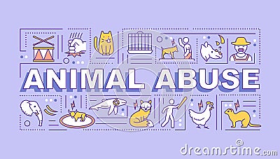 Animal abuse word concepts banner Vector Illustration